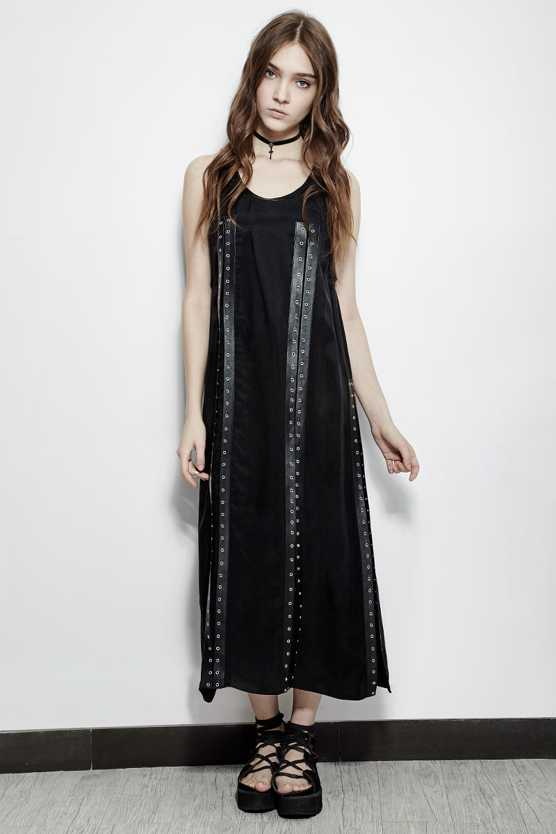 PQ-157 Comfortable Jumper Straps Eyelets Split Punk Dress