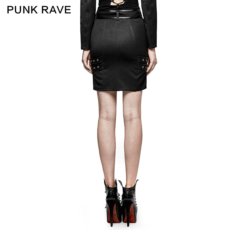 Q-316 Delicate Uniform Military Warrior Wrapped Half Punk Skirt