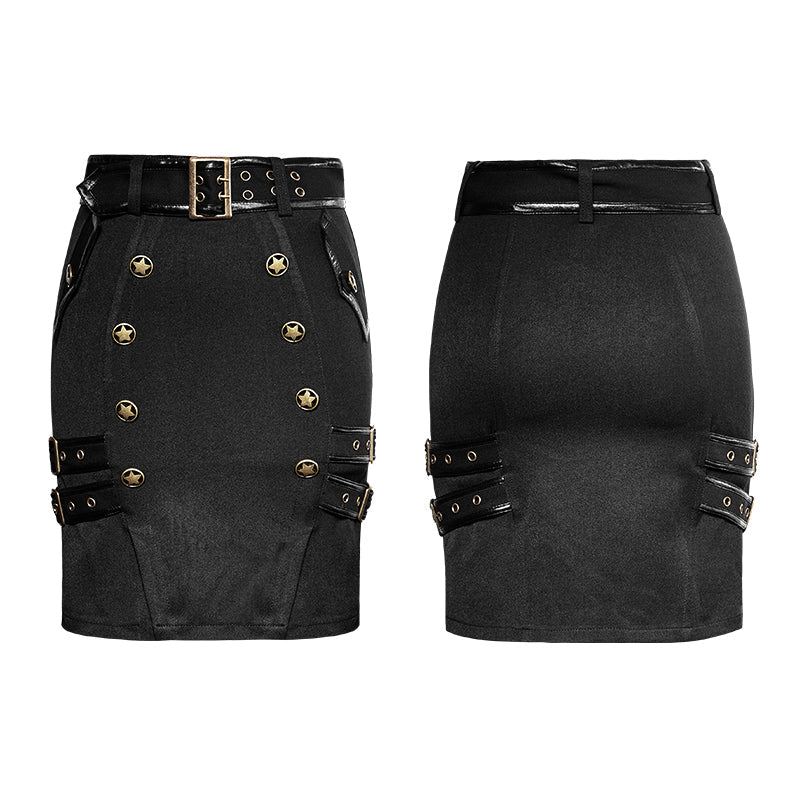 Q-316 Delicate Uniform Military Warrior Wrapped Half Punk Skirt