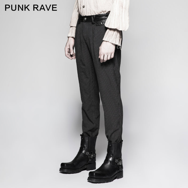 K-287 Pinstripe Simple Fitness Chino Punk Pants