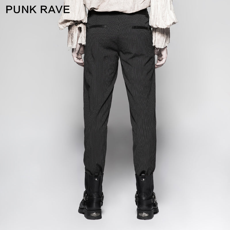 K-287 Pinstripe Simple Fitness Chino Punk Pants