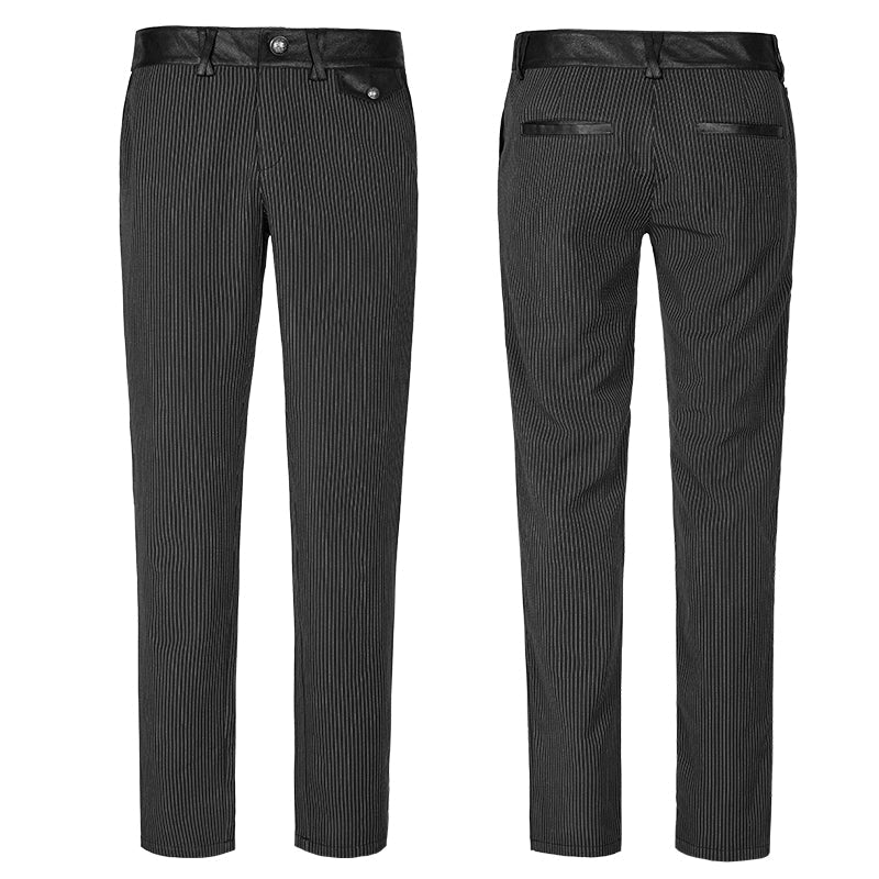 K-287 Pinstripe Simple Fitness Chino Punk Pants