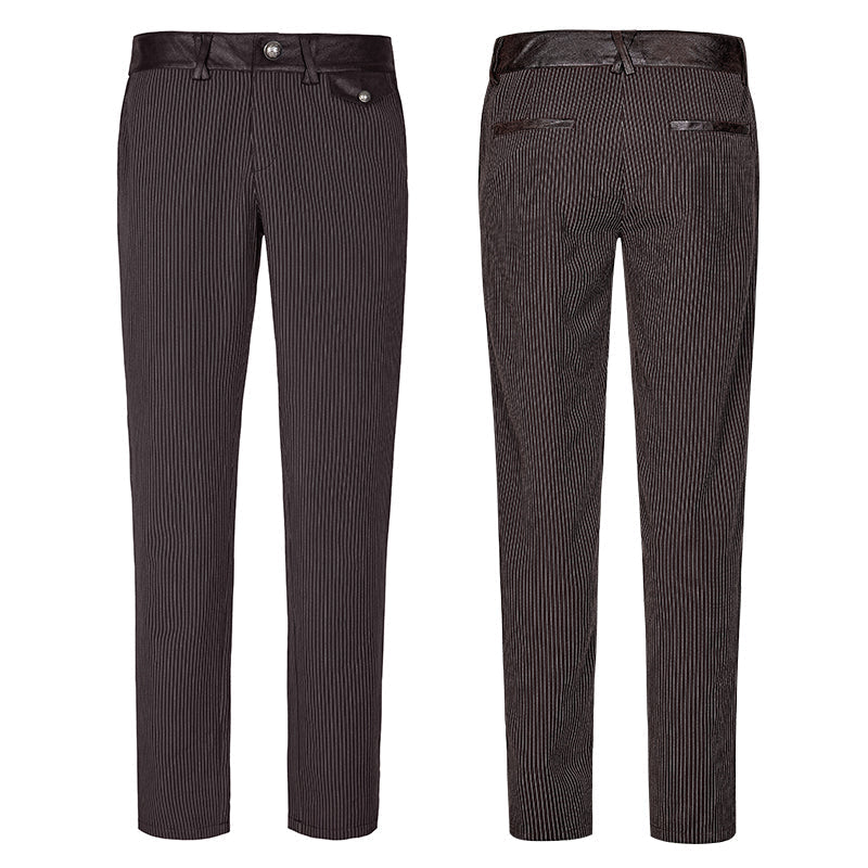 K-287 Pinstripe Simple Fitness Chino Punk Pants