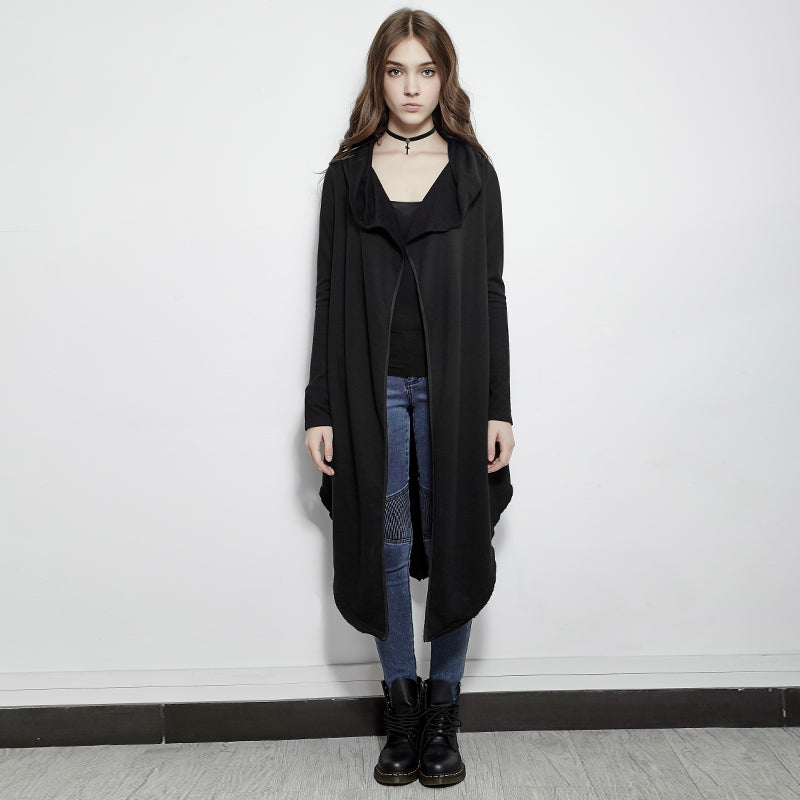 Y-615 The Darkness Fleece Gothic Jackets With Irregular Bottom Hem