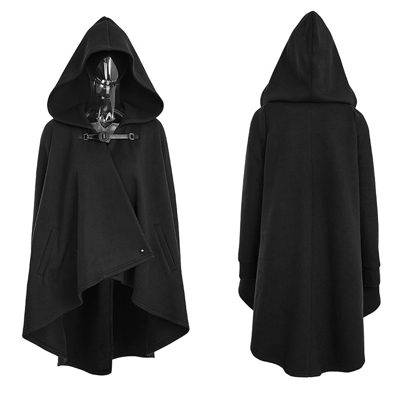 PY-163 black Personality Irregular Cloak Style Long Punk Jacket