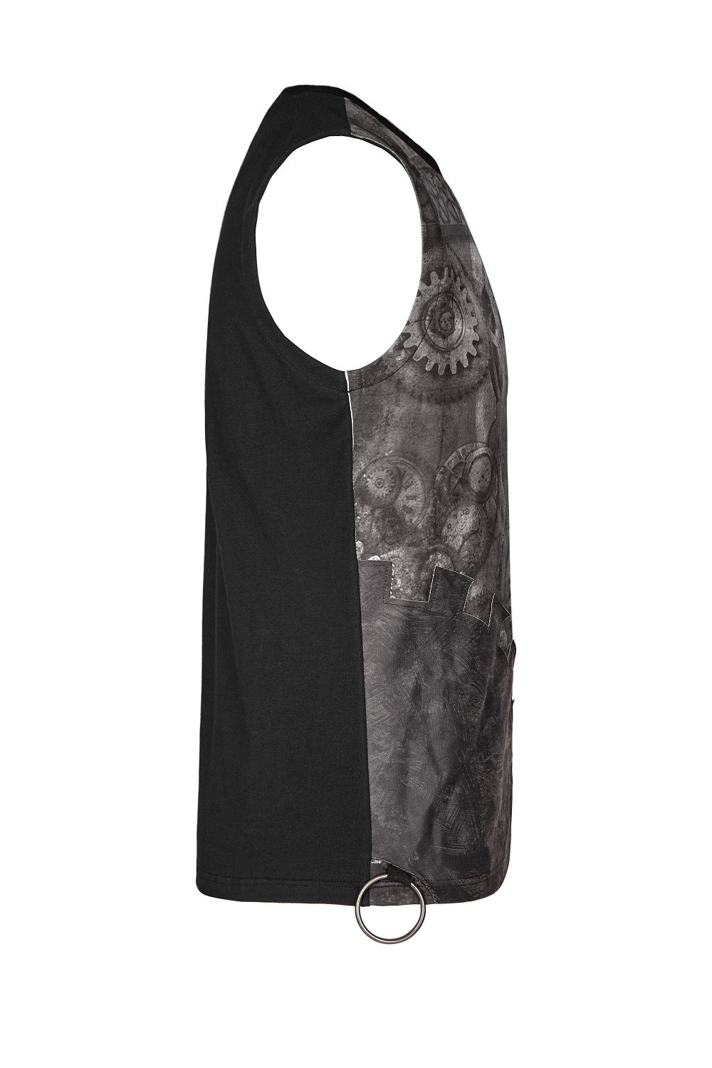 T-466 Summer Printed Mens black Sleeveless Punk Vest