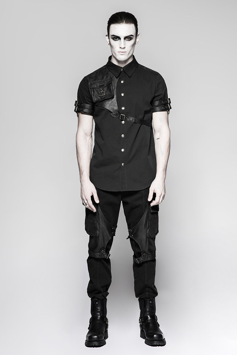 Y-757 Latest Style Exquisite Woven Man Punk Shirts