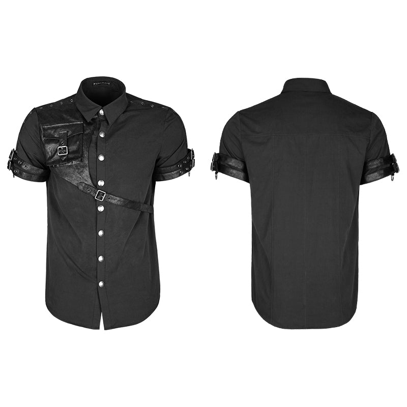 Y-757 Latest Style Exquisite Woven Man Punk Shirts