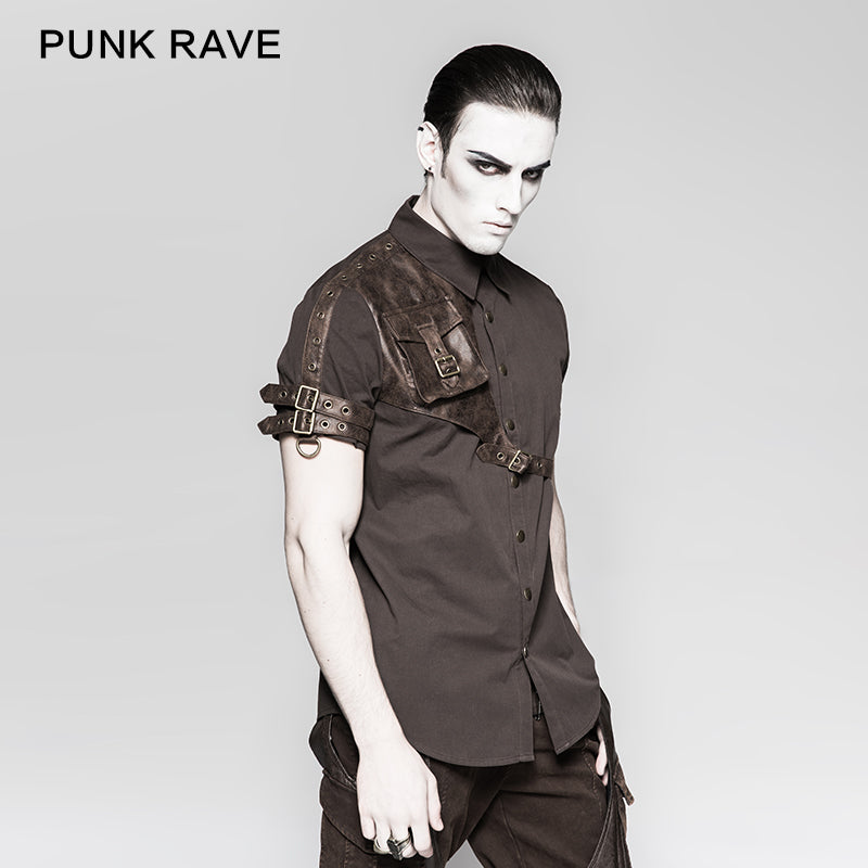 Y-757 Latest Style Exquisite Woven Man Punk Shirts