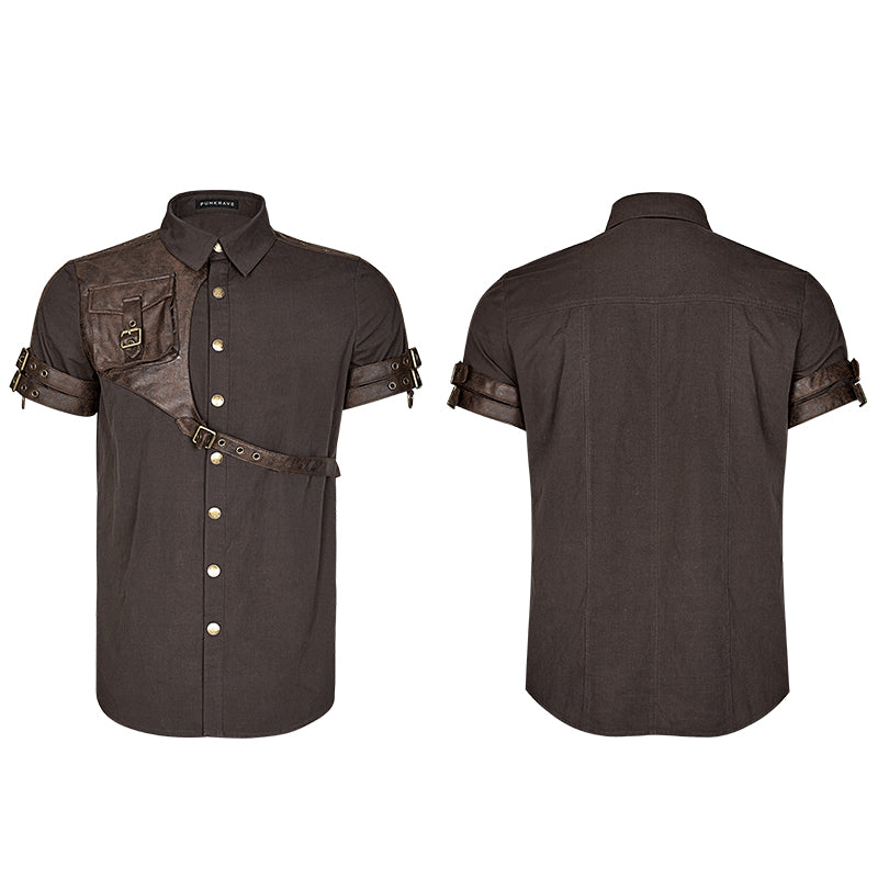 Y-757 Latest Style Exquisite Woven Man Punk Shirts