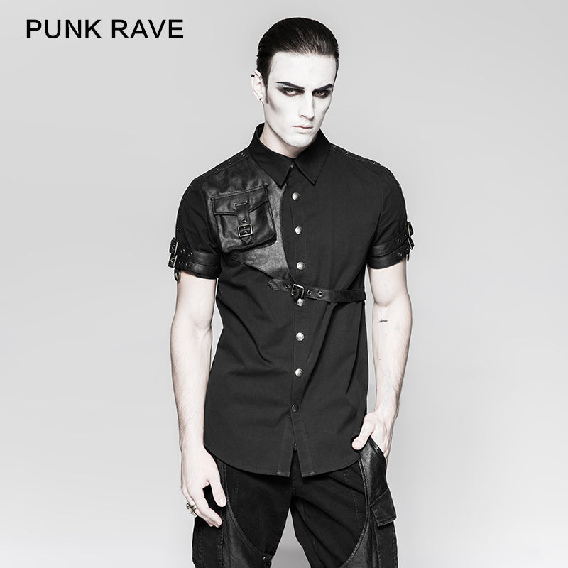 Y-757 Latest Style Exquisite Woven Man Punk Shirts