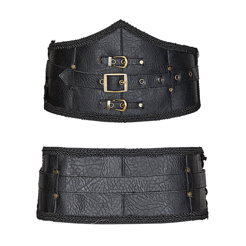 S-209 Punk Accessories Men Triangle Metallic Buckles Leather Belts