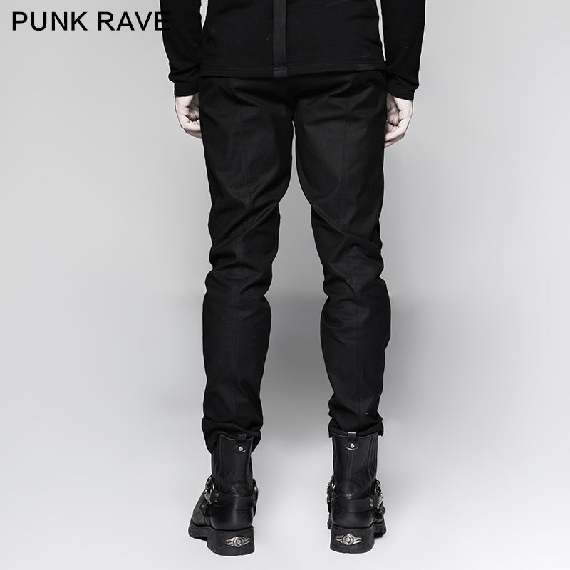 K-279 Straight-leg Trousers Men Fasteners Metal Punk Pants