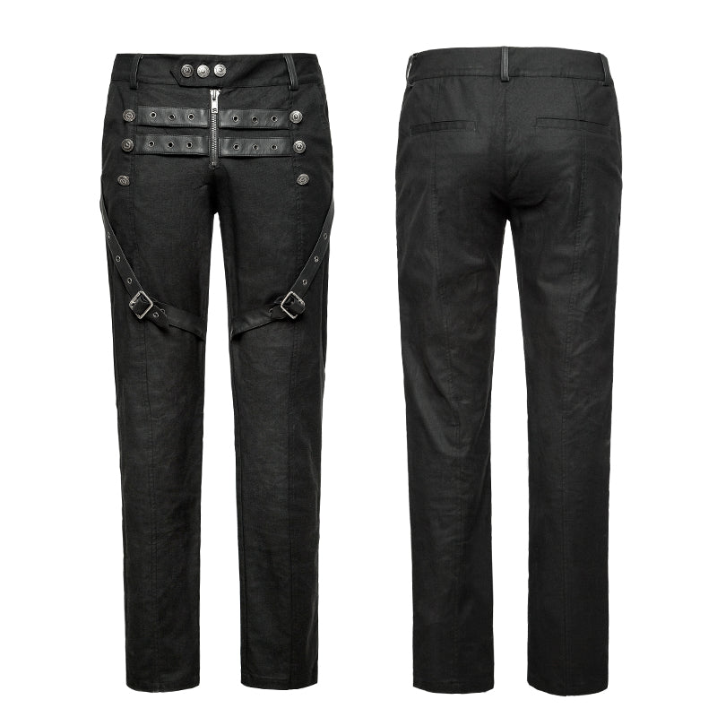 K-279 Straight-leg Trousers Men Fasteners Metal Punk Pants