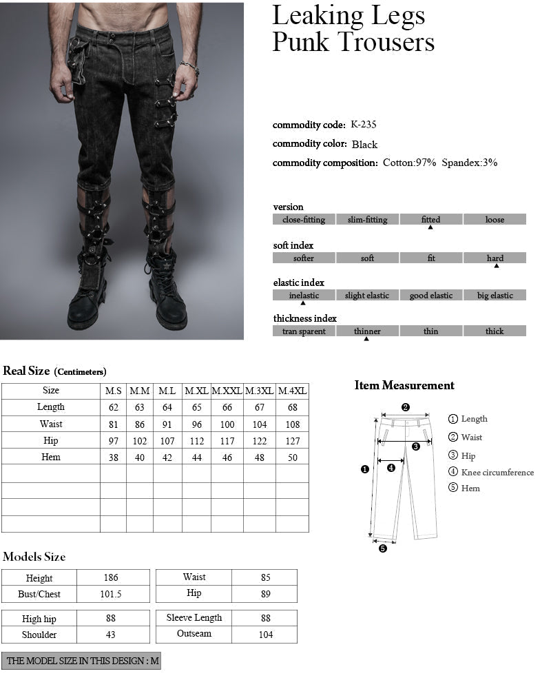 K-235 Original Design Leisure Cowboy Punk Pants