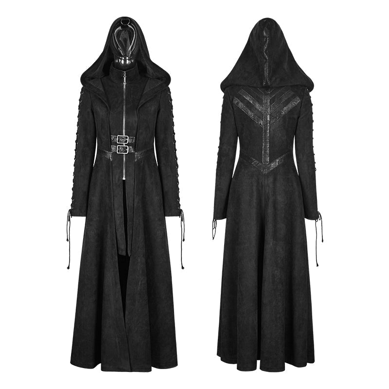 Y-780 Women Dark Angel Long Gothic Coat Hooded Fake Two Piece