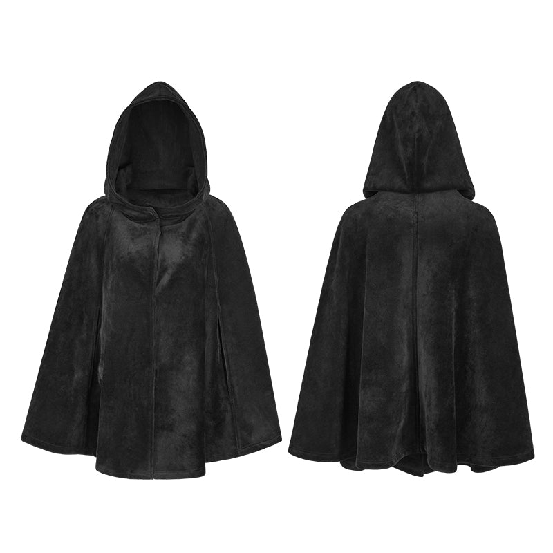 OPY-214 Women Witch black Gothic Coat Loose Style Heavy Velvet Cloak