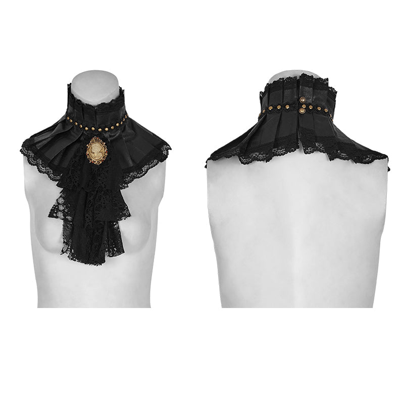 S-225 black Dual-use Lace Punk Accessories Necktie For Women