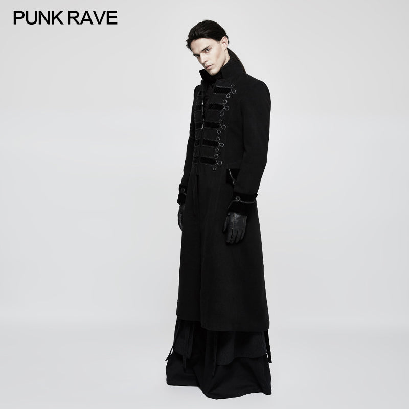 Y-798 Exquisite Gorgeous Long black Gothic Coat For Men