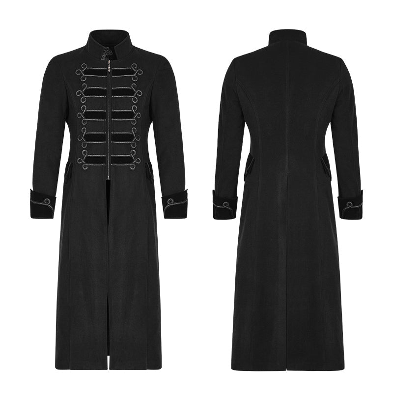 Y-798 Exquisite Gorgeous Long black Gothic Coat For Men