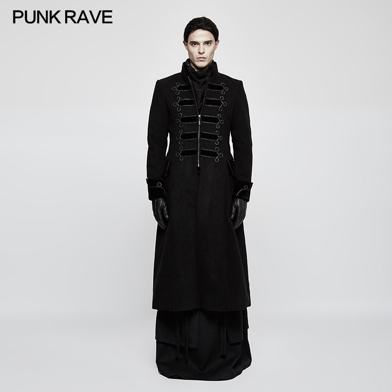 Y-798 Exquisite Gorgeous Long black Gothic Coat For Men