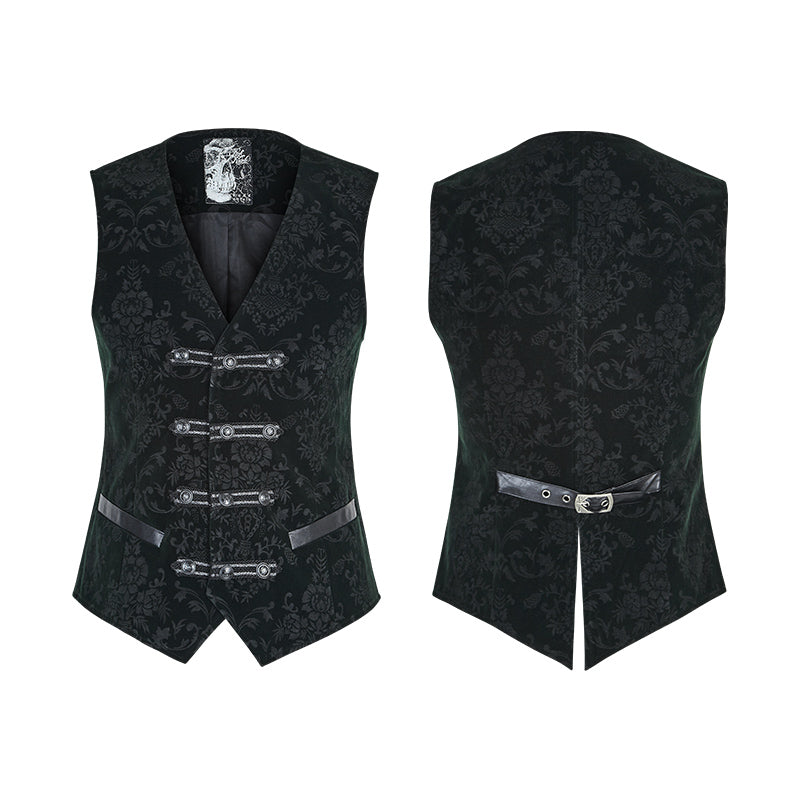 Y-813 High Quality Velvet Printing Gothic Vest For Men