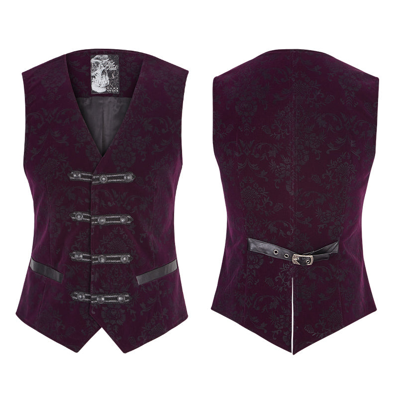 Y-813 High Quality Velvet Printing Gothic Vest For Men