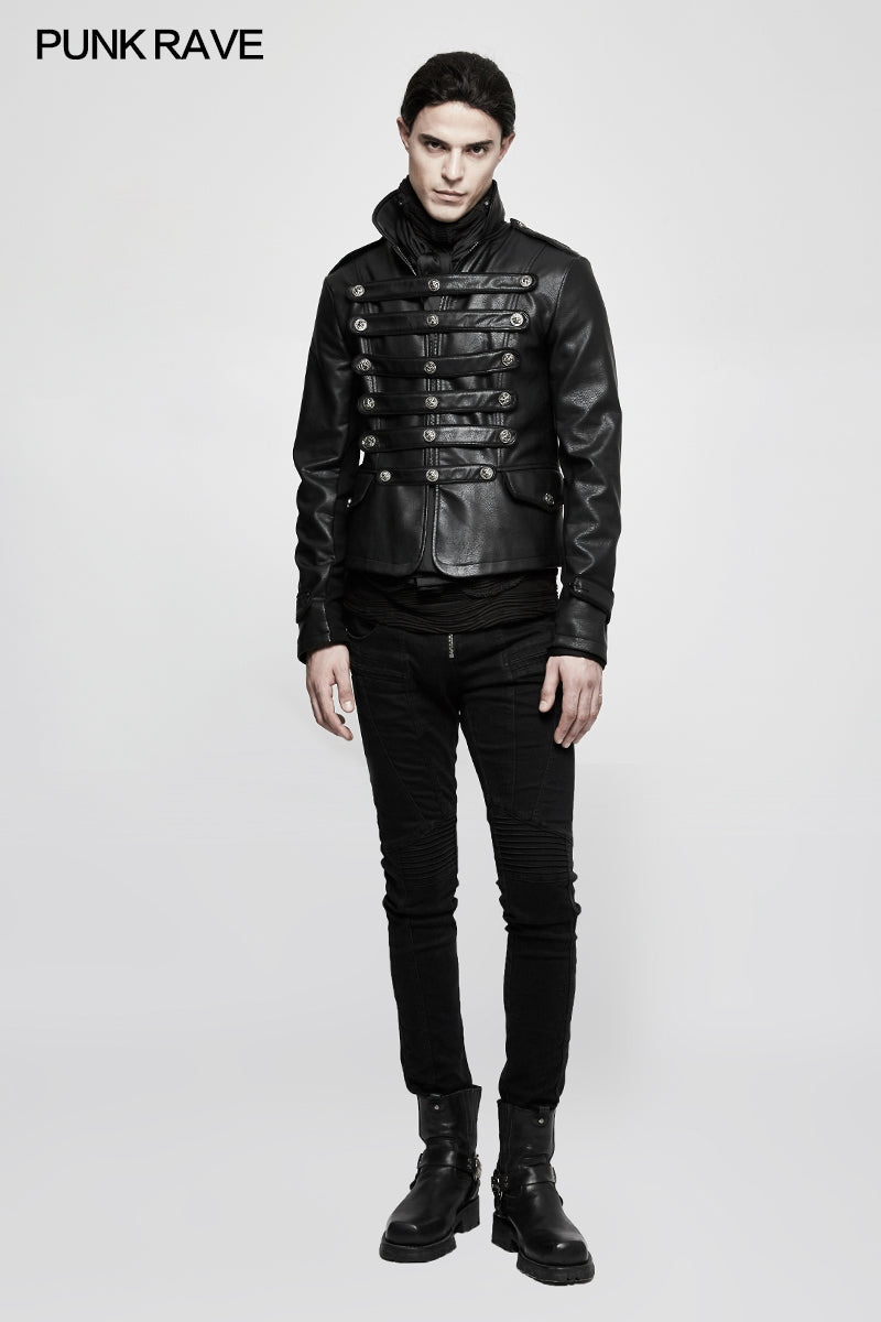 K-300 Slim-fitting Denim black Long Punk Pants For Men