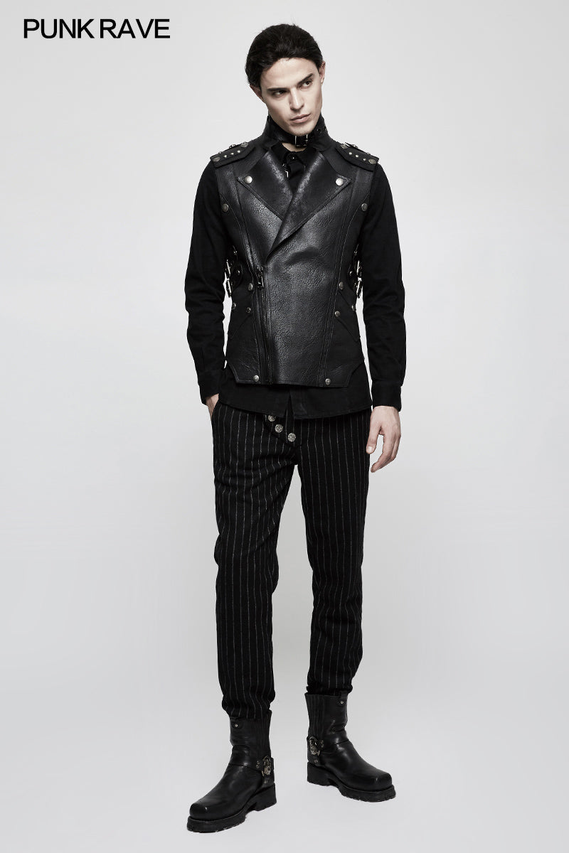 K-303 Military Uniform Leisure Punk Pants Suede Suits Woven Striped Worsted Mans Trousers