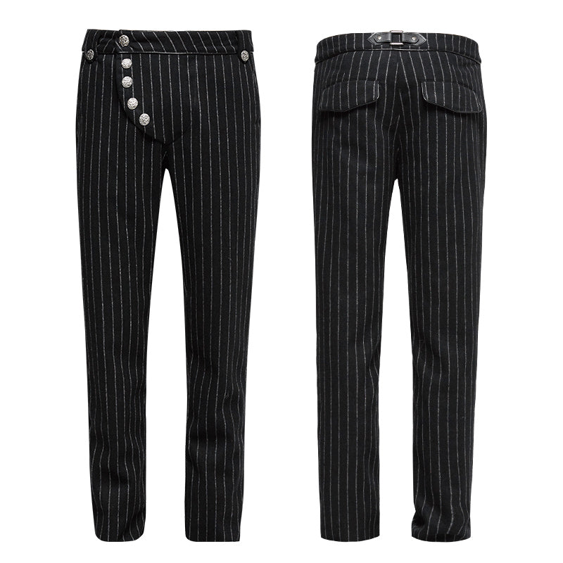 K-303 Military Uniform Leisure Punk Pants Suede Suits Woven Striped Worsted Mans Trousers