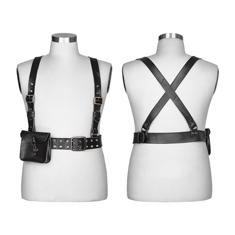 S-238 Adjustable Cross Punk Accessories Strap Clips With Detachable Bag