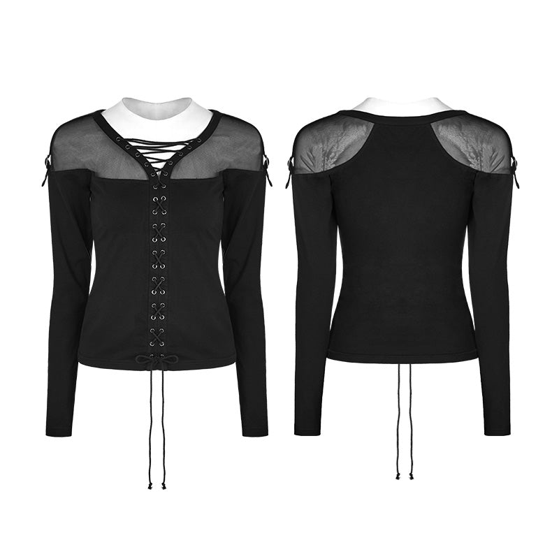 OT-500 Elastic Drawstring Gothic T-shirt For Women