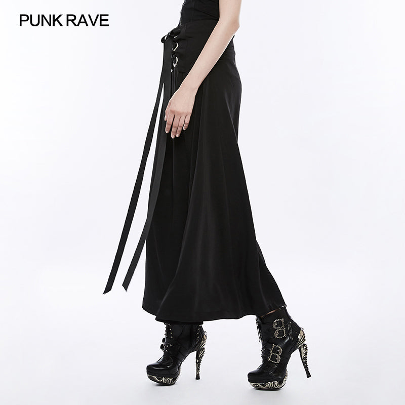 OPQ-258 Corns Tie Wraps Chiffon Half Punk Skirt