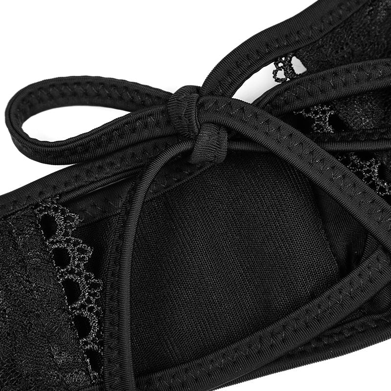 WS-249 High Elastic Gothic Accessories Lace Sexy Swimwear Bottom