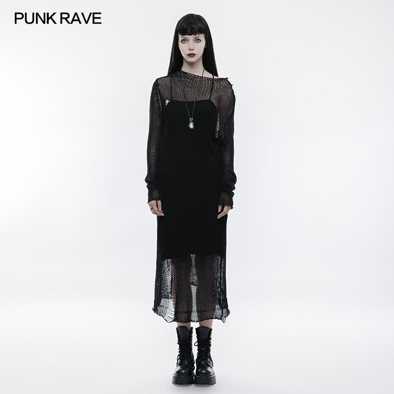 OPM-061 Transparent Soft Woolen Gothic Sweater Dress