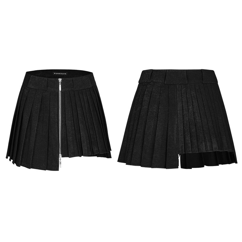 OPQ-242 Mini Pleated Irregular Punk Skirt