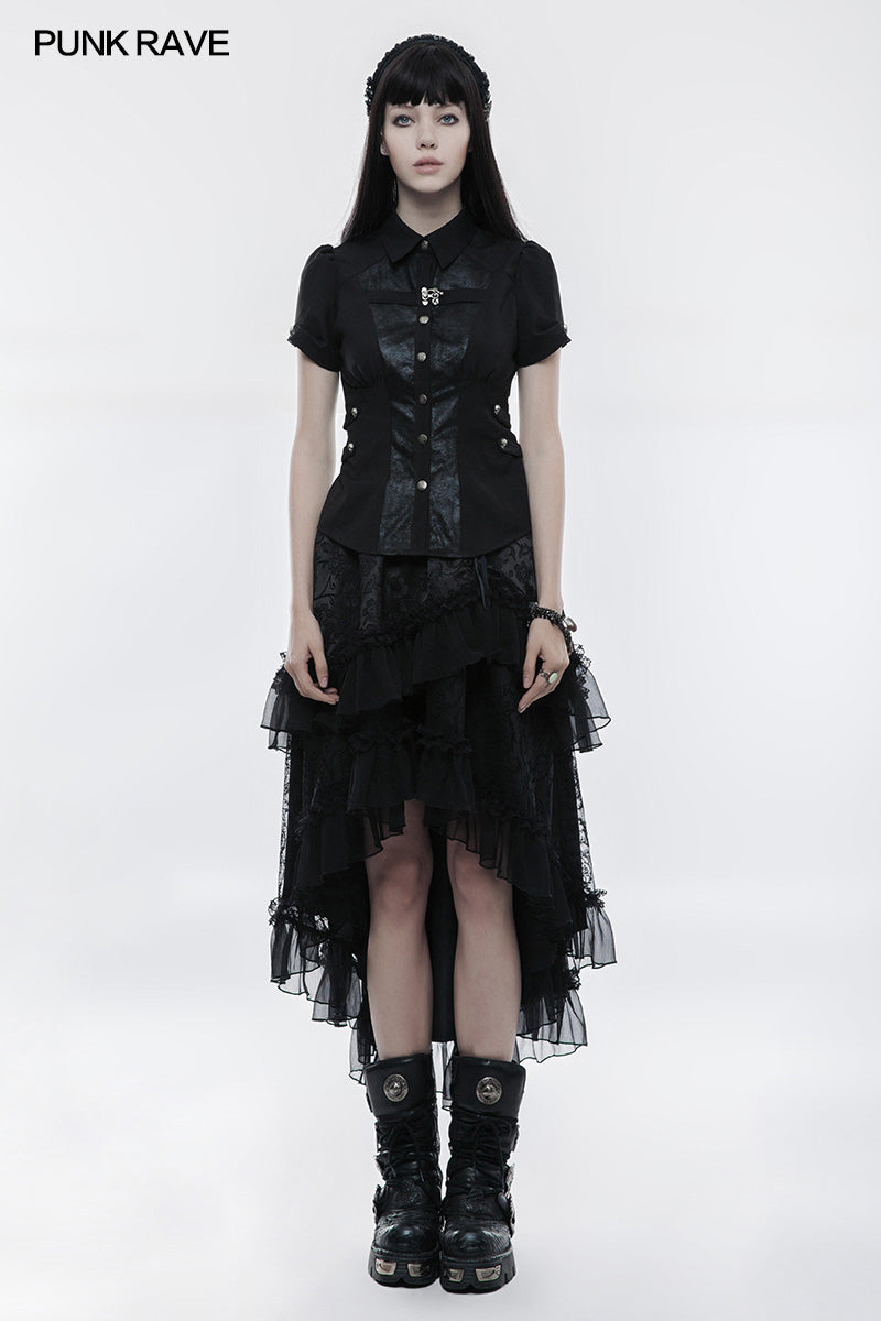 WLQ-083 Lolita Double-layer High Waist Gothic Skirt