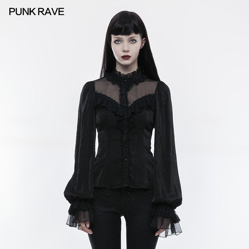 WLY-074 Cute Lolita Style Gothic Shirt Bubble Sleeves Blouse