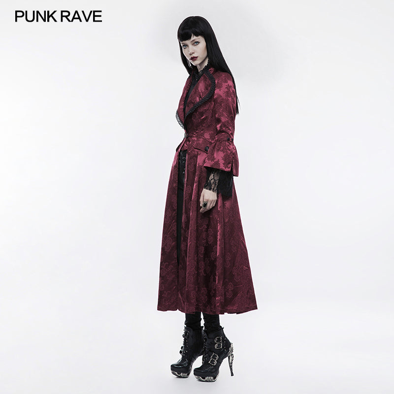 WY-844 Gorgeous Jacquard Fabric Gothic Coat For Women