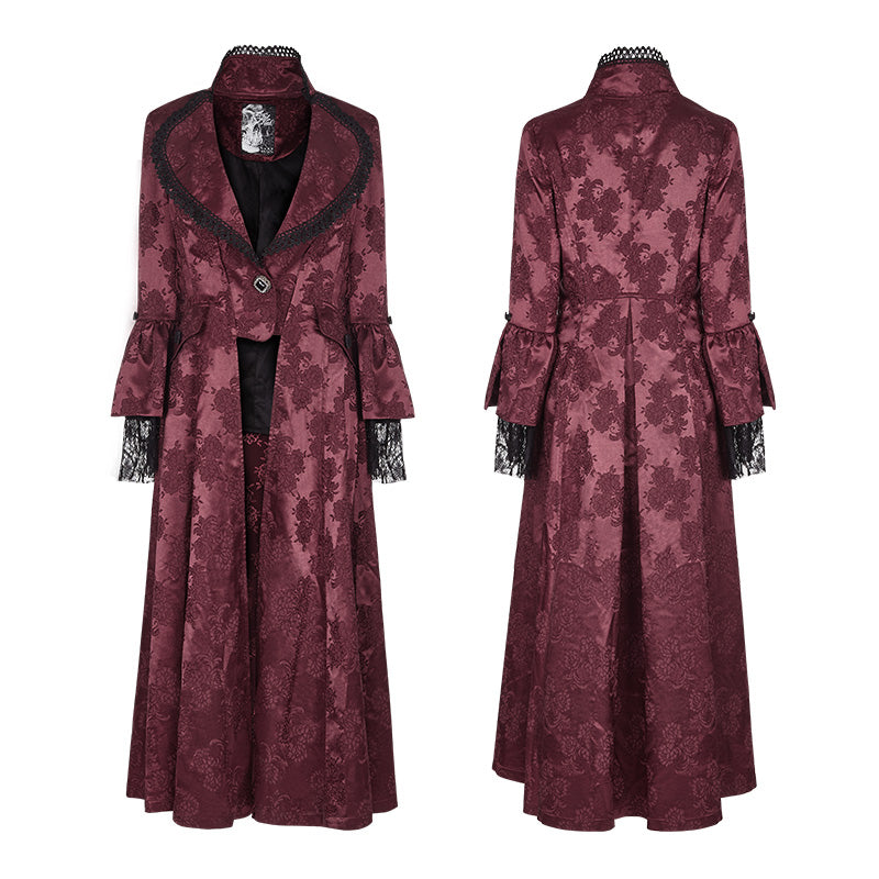 WY-844 Gorgeous Jacquard Fabric Gothic Coat For Women