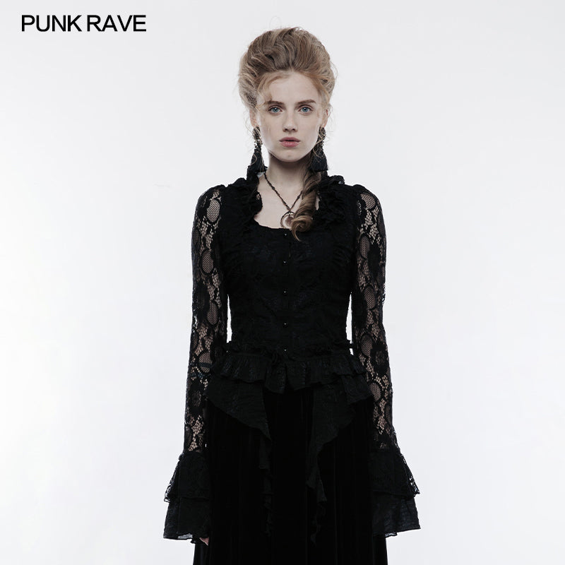 WY-829 Gorgeous Elastic Lace Fabric Gothic Jacket For Women