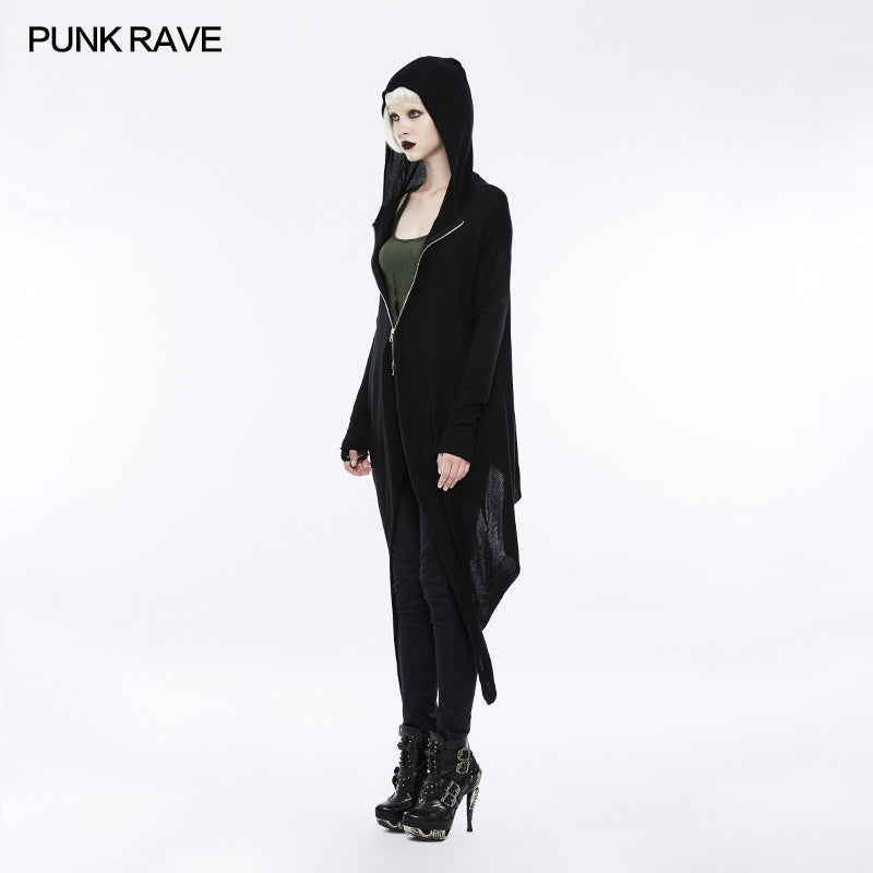 OPM-067 Witch Gothic Coat Darkness Knitted Cardigan With Hood