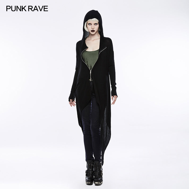 OPM-067 Witch Gothic Coat Darkness Knitted Cardigan With Hood