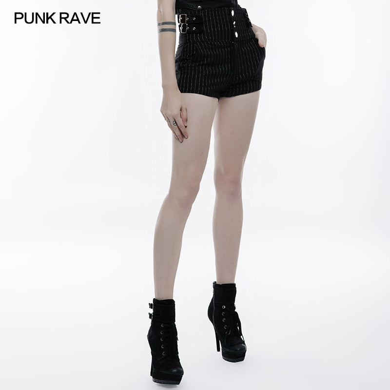 OPK-146 High Waist Slimming Elastic Short Punk Pants