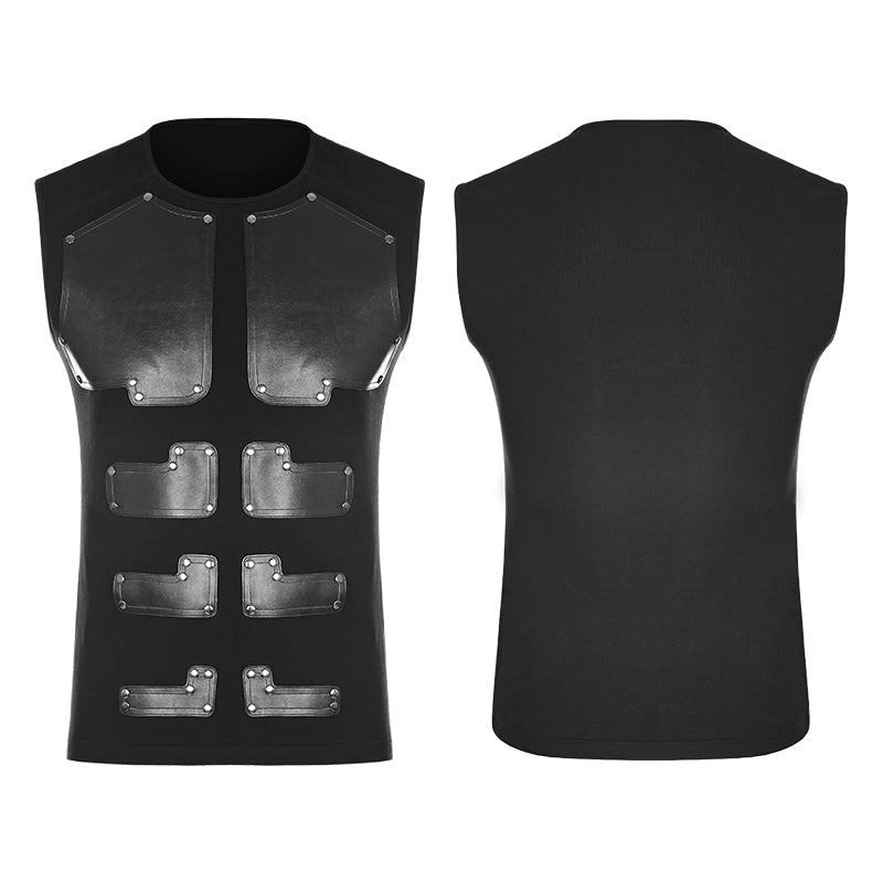 WT-515 Skinny Muscular Sleeveless Punk T-shirt For Men