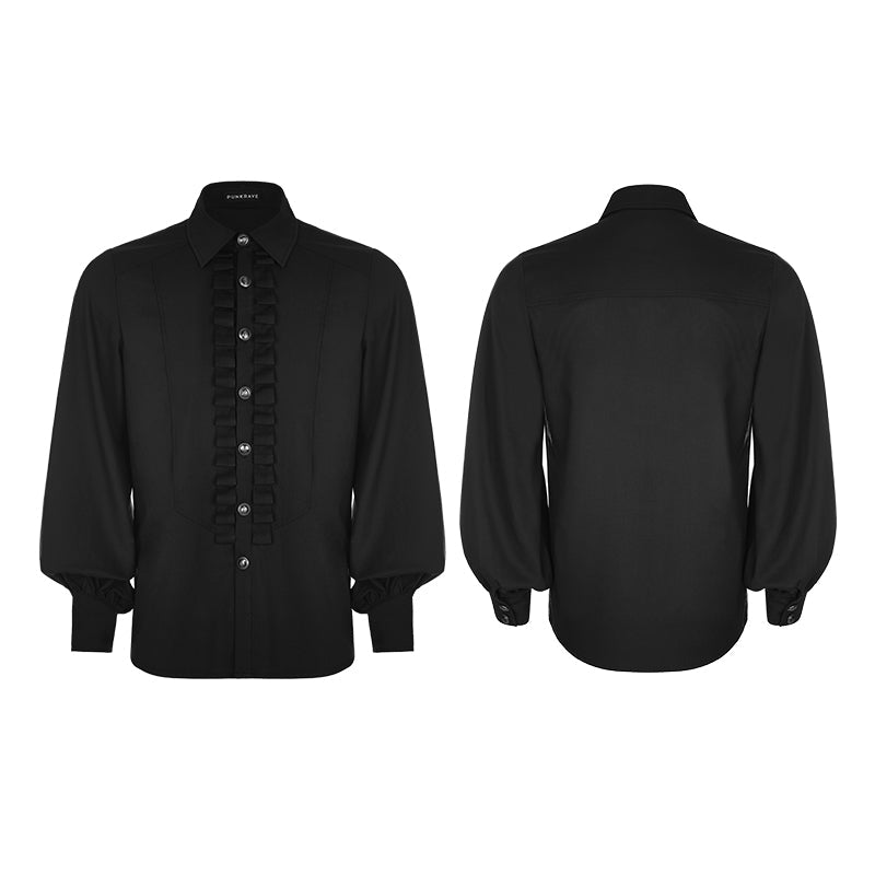 WY-846 Uniform Long Sleeve Gothic Shirt With Pleated Decoration