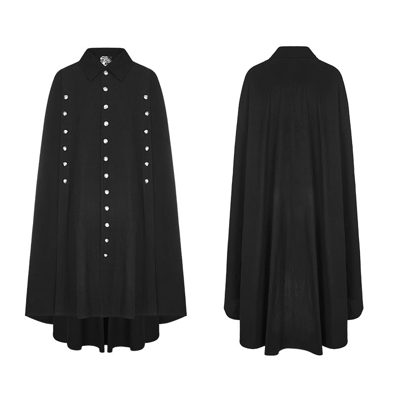 WY-878 Handsome Long Irregular Uniform Gothic Cloak With Sleeve Slit On Front