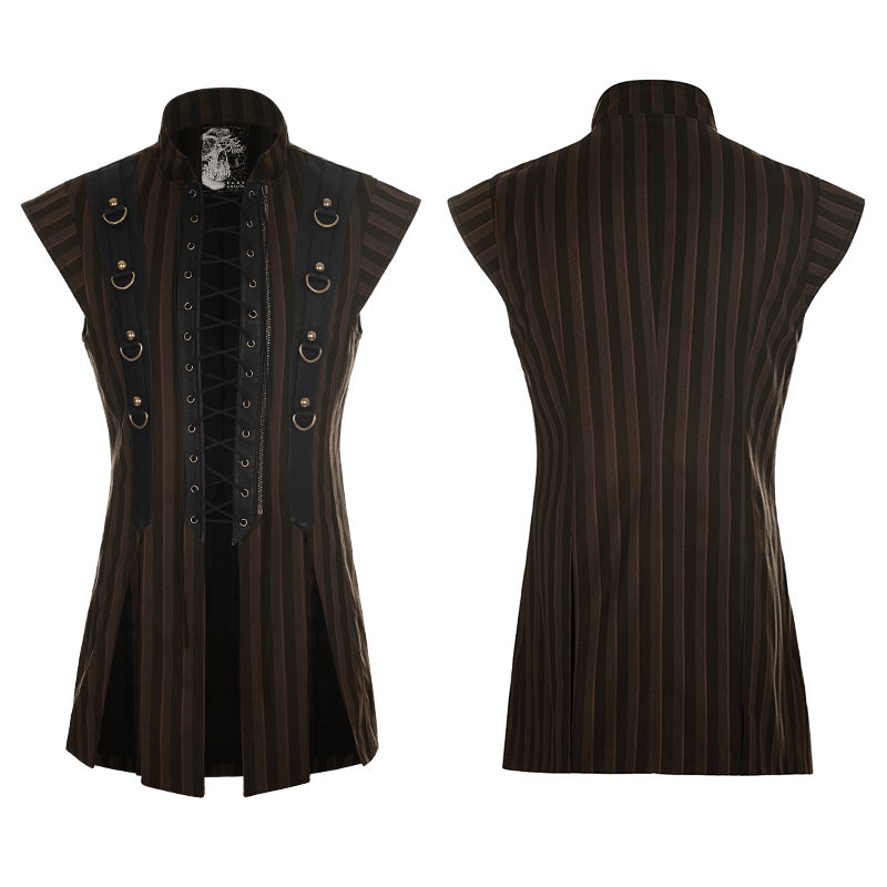 WY-882 Personality Bandages Striped Leather Punk Vest