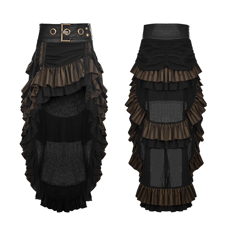 WQ-347 Steampunk Cotton And Linen Layered Punk Skirt