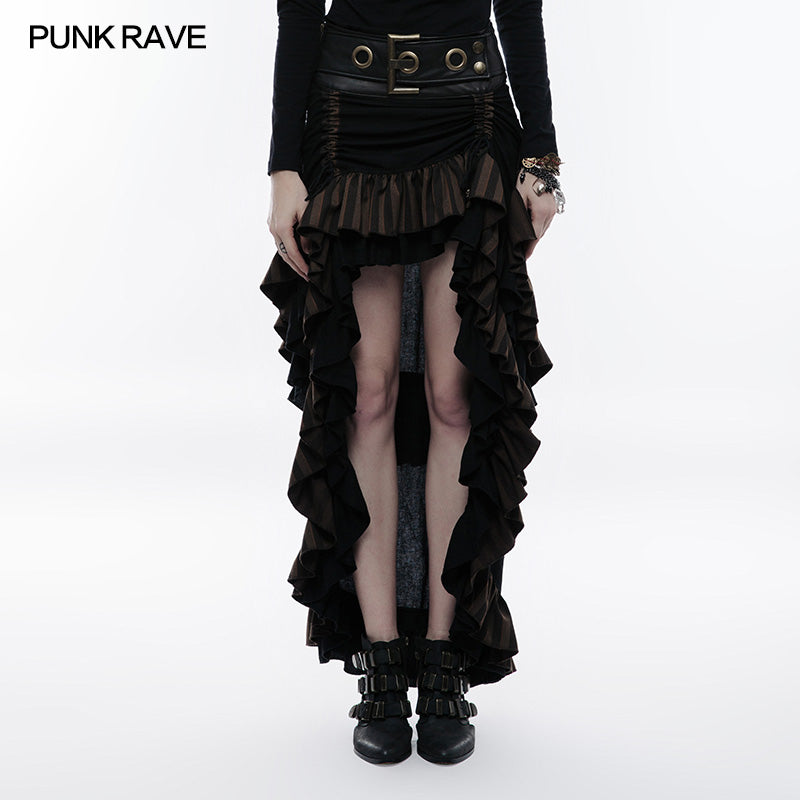 WQ-347 Steampunk Cotton And Linen Layered Punk Skirt